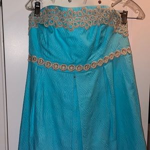 Lilly Pulitzer Teal strapless dress